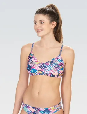DOLFIN Revibe Women&#39;s Geo Remix Strappy Two Piece Swimsuit Top