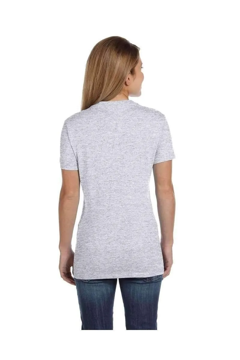 Hanes S04V: Ladies Nano V-Neck T-Shirt 100% Cotton