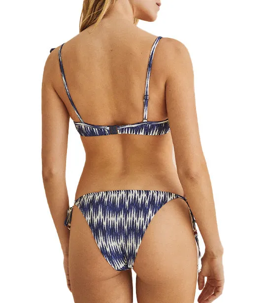 Ikat Print Strappy Bikini Bottoms Blue