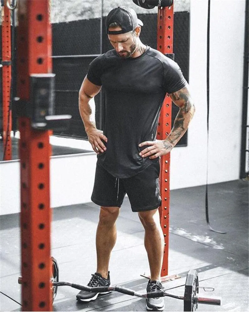 Mesh T-Shirt Clothing - Tight Gyms Mens Summer New Brand - Tops Tees Homme Solid Quick Dry Bodybuilding Fitness Tshirt (TM8)(1U8)(TM7)(1U101)(1U100)