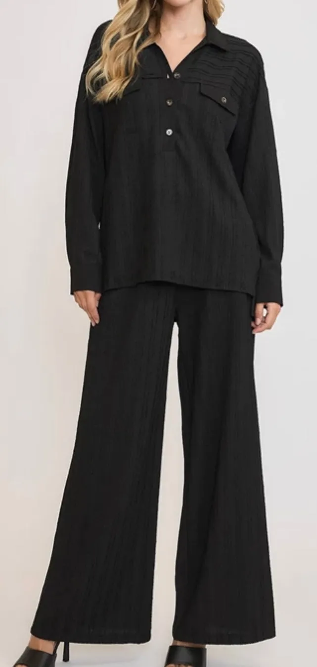 No Lining Textured Knit Set