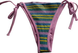 Out From Under Multicolour Striped Bikini Bottoms UK M