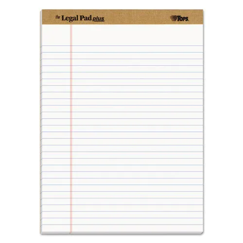 "the Legal Pad" Plus Ruled Perforated Pads With 40 Pt. Back, Wide/legal Rule, 50 White 8.5 X 11.75 Sheets, Dozen