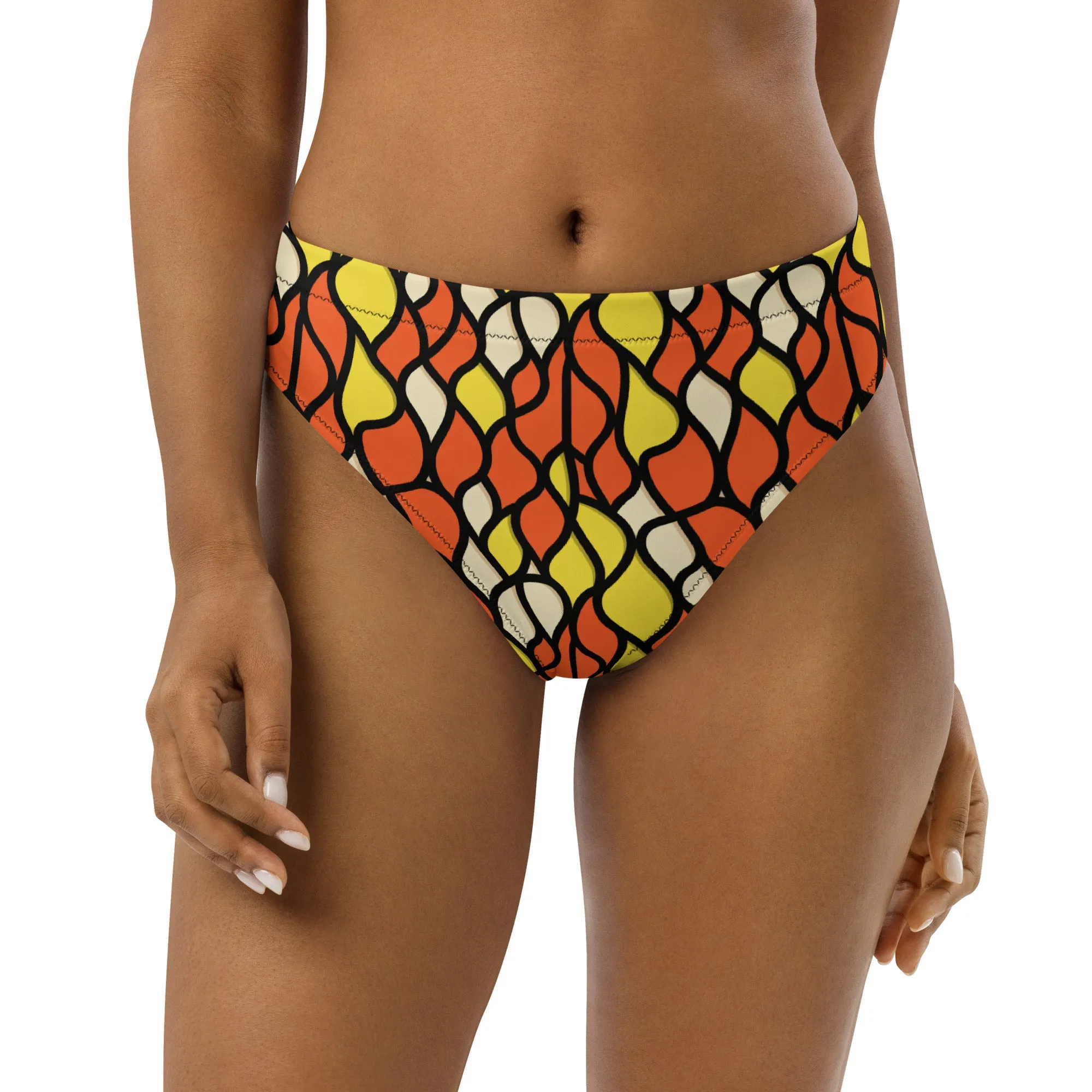Recycled High-Waisted Bikini Bottom Honeycomb