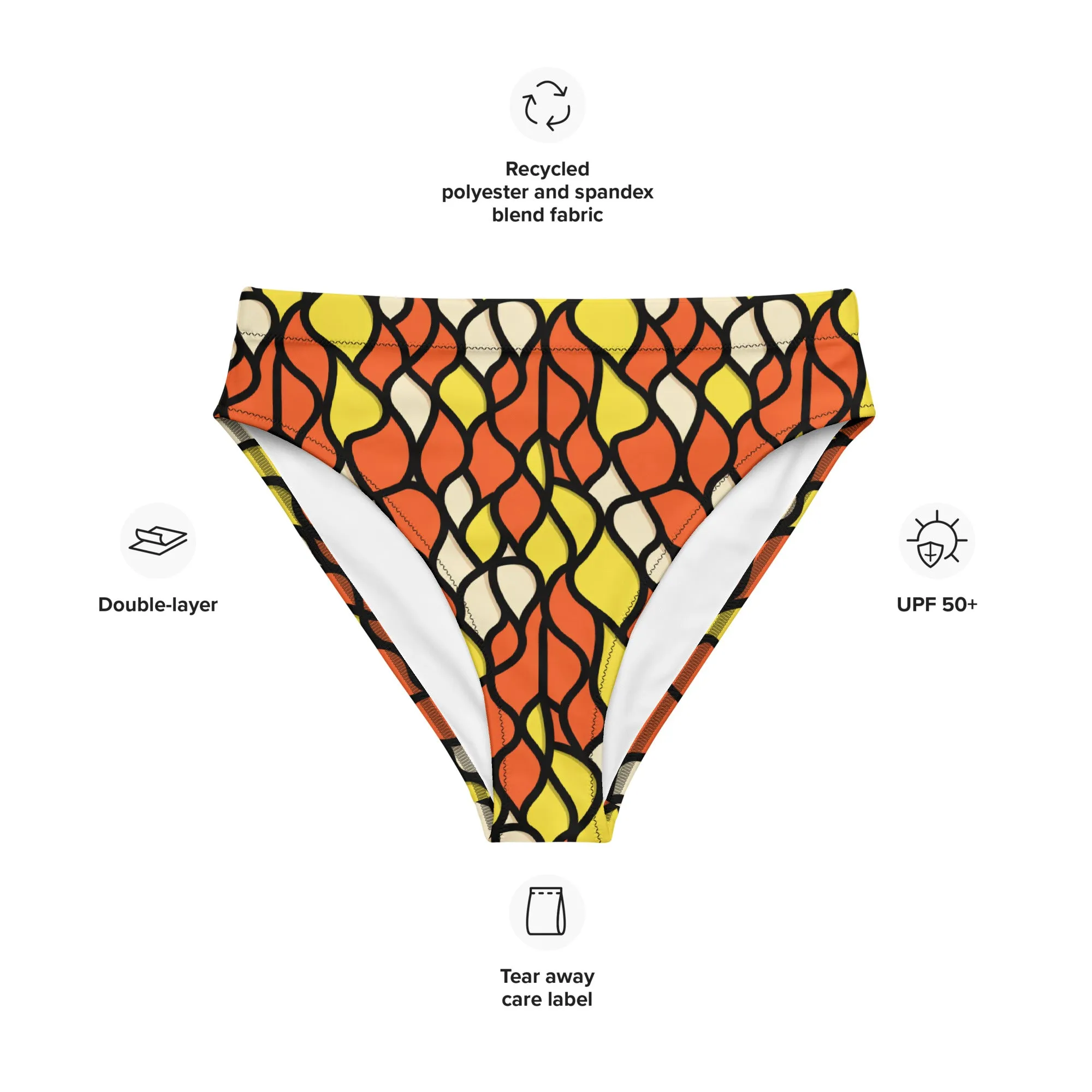 Recycled High-Waisted Bikini Bottom Honeycomb