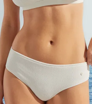 Ruched Boxer Bikini Bottoms Ivory