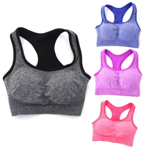 Seamless Bra Racerback Padded  Bras Fitness Stretch Workout Tank Tops